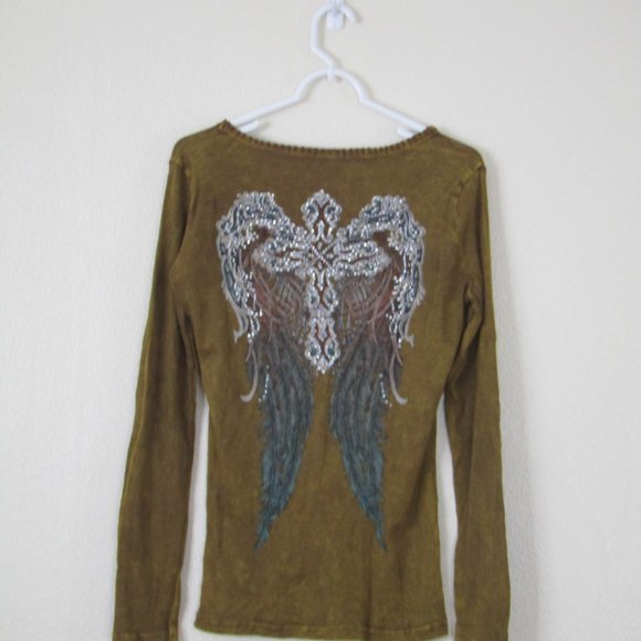 Western Embellished Angel Wing Top, XL - Picture 7 of 16
